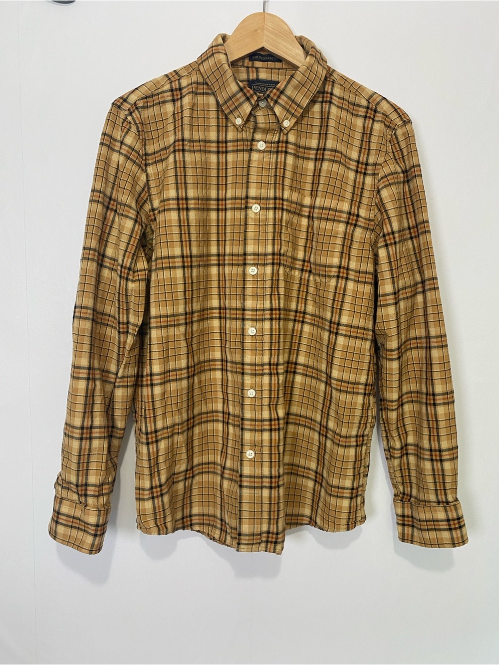 Pendleton Wool Flannel Shirt Mens Large Brown Plaid Cabin Grandpa Core